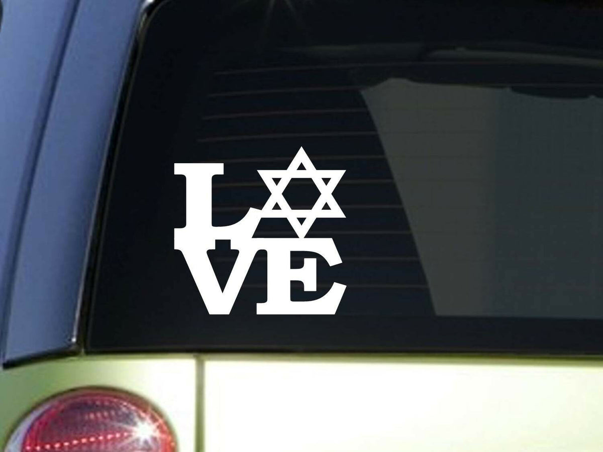 Star of David Love Vinyl Decal – 6 Inch