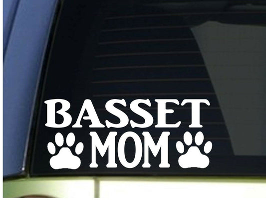 Basset Mom Vinyl Decal – 8.5 Inch