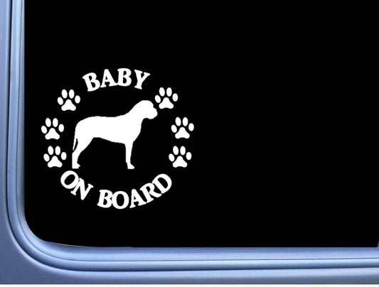 Baby on Board Bullmastiff Vinyl Decal – 6 Inch
