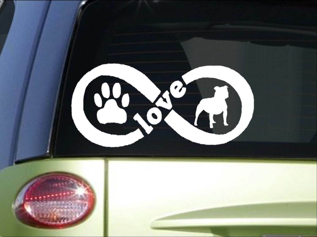 Staffordshire Bull Terrier Infinity Vinyl Decal – 8.5 Inch