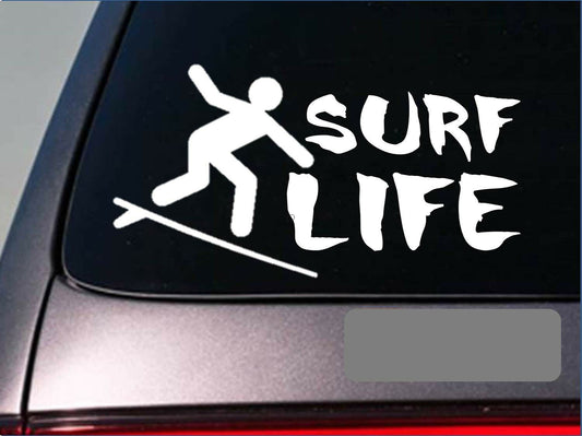 Surf Life Surf Board Wax Surfing Ocean Beach Wave Vinyl Decal – 8 Inch