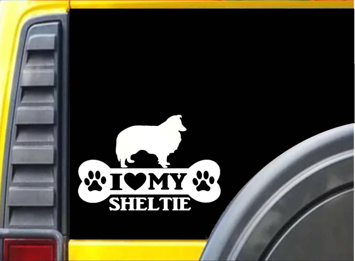 Sheltie Bone Vinyl Decal – 8 Inch