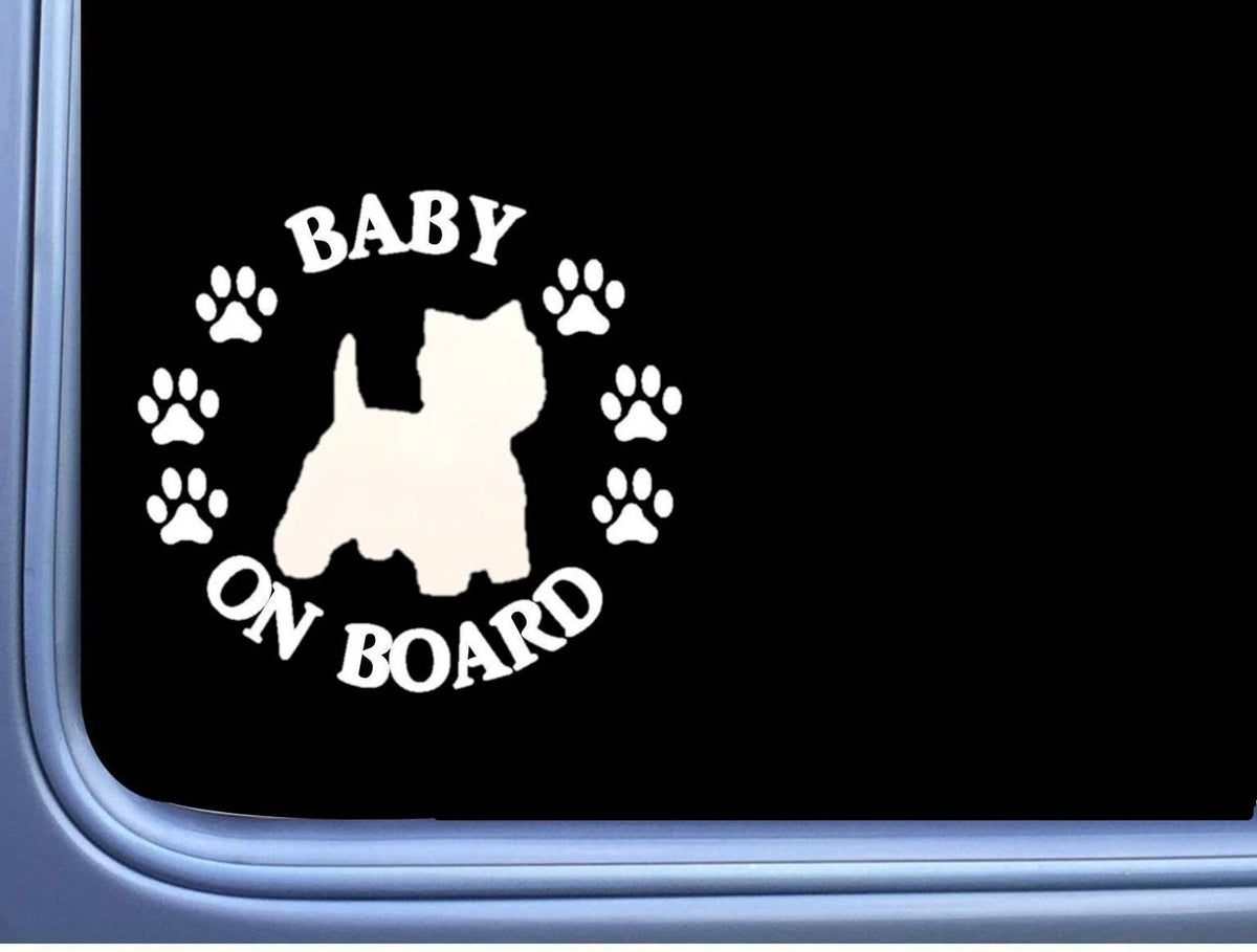 Baby on Board Westie Vinyl Decal – 6 Inch