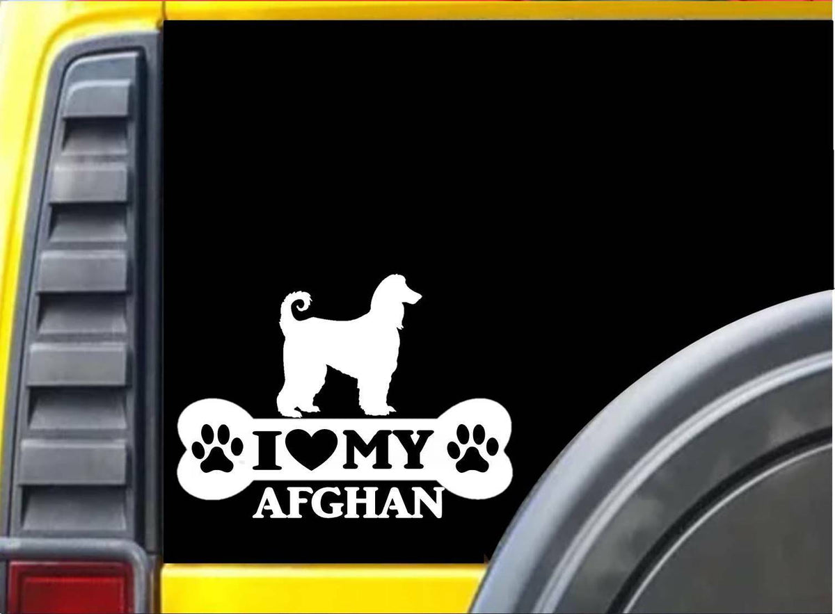 Afghan Hound Bone Vinyl Decal – 8 Inch