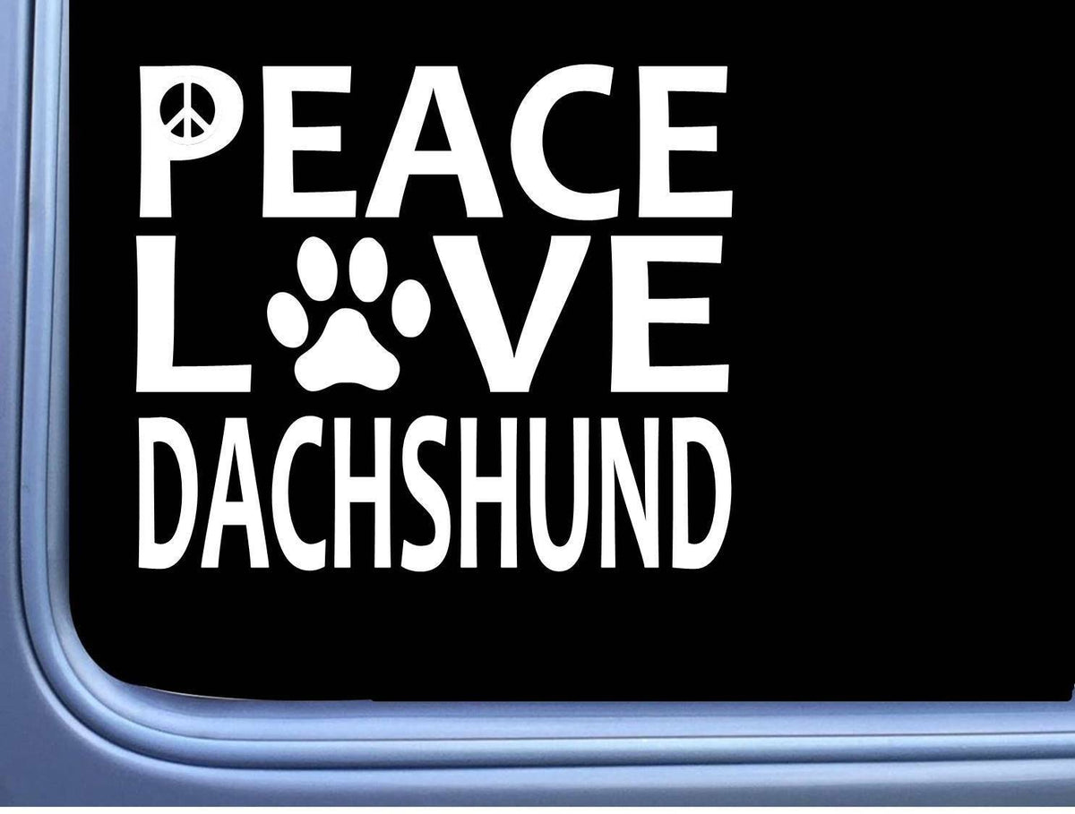 Dachshund Peace Love Dog Vinyl Decal – 6 Inch