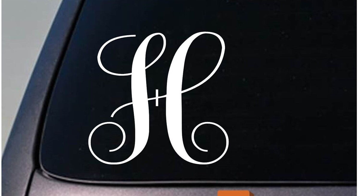 Letter H Monogram Vinyl Decal – 6 Inch