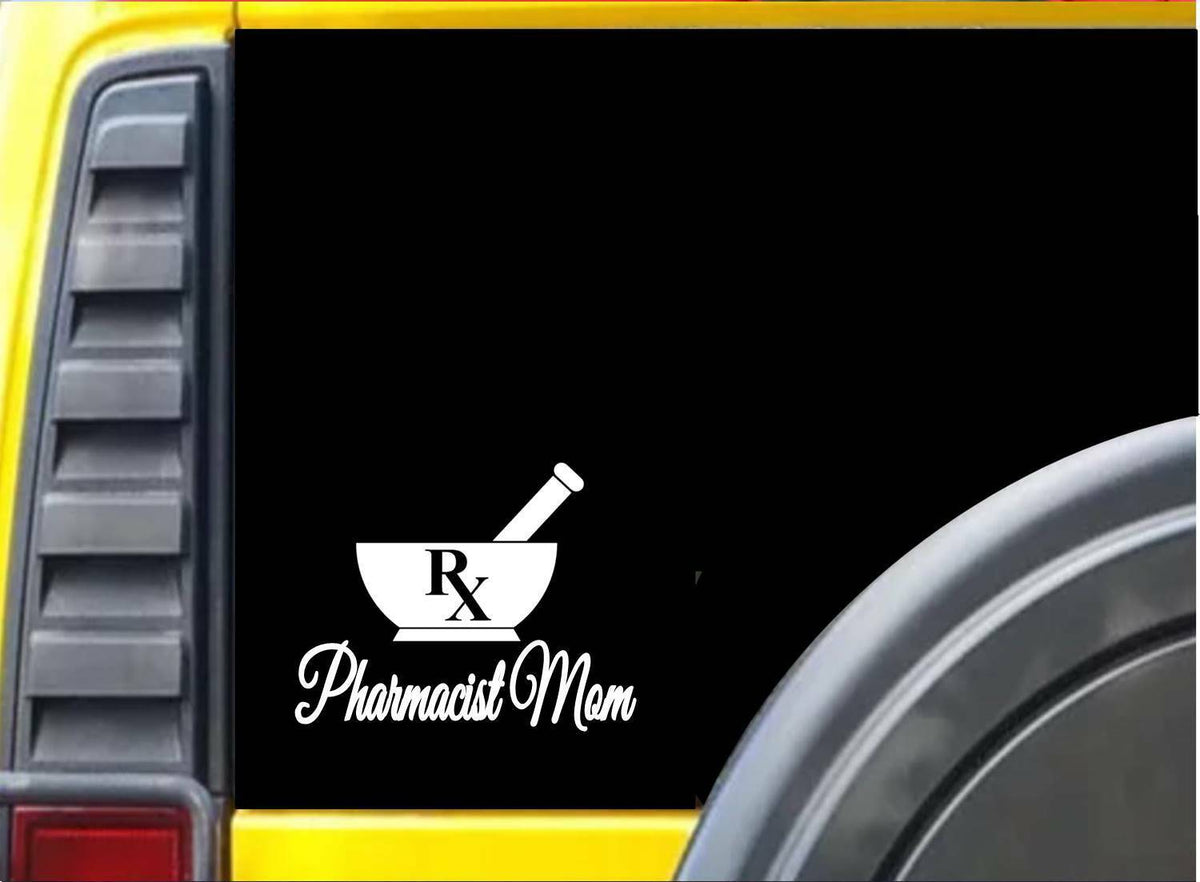 Mortar and Pestle Mom Pharmacist Vinyl Decal – 6 Inch