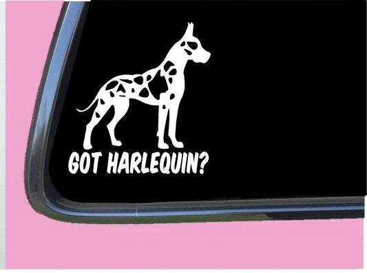 Got Harlequin Great Dane Crop Vinyl Decal – 6 Inch
