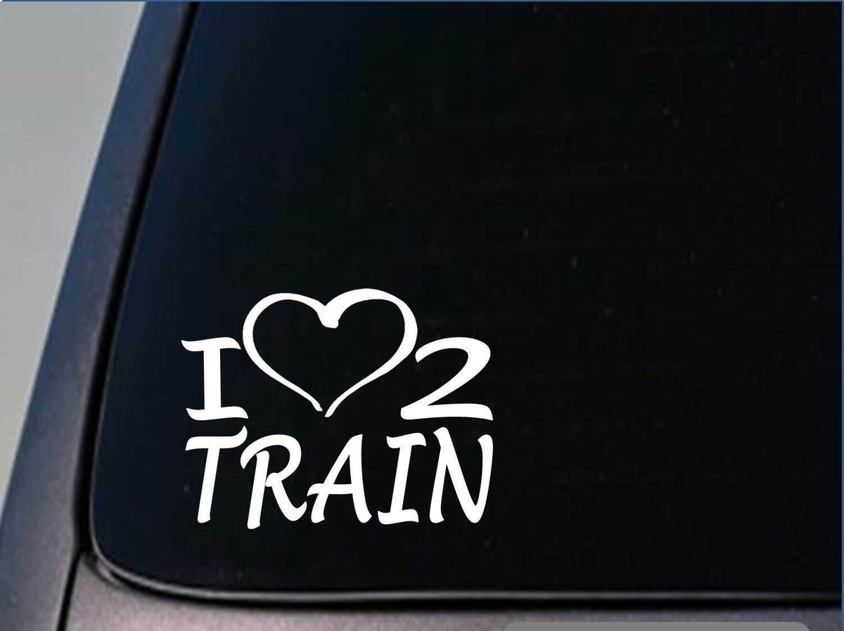 I Heart to Train Vinyl Decal – 8 Inch