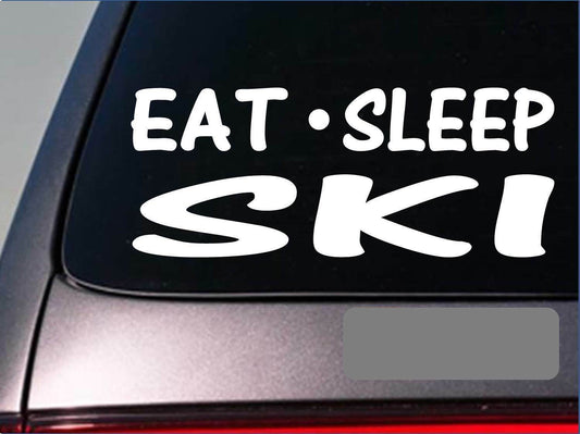 Eat Sleep Ski Vinyl Decal – 8 Inch