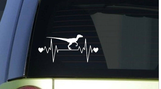 Velociraptor Heartbeat Lifeline Wide Vinyl Decal – 8 Inch