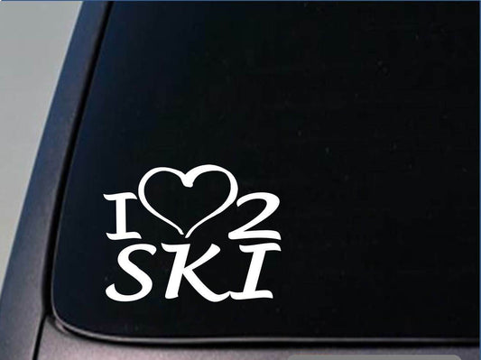 I Heart to Ski Vinyl Decal – 8 Inch