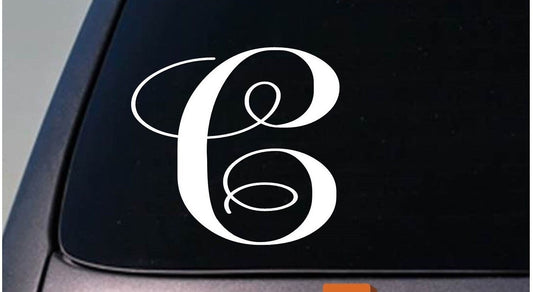 Letter C Monogram Vinyl Decal – 6 Inch