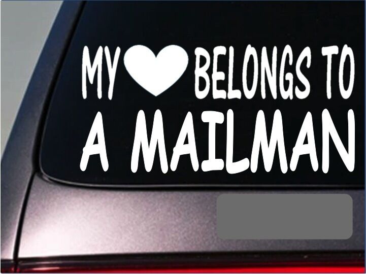 Mailman My Heart Belongs Vinyl Decal – 8 Inch