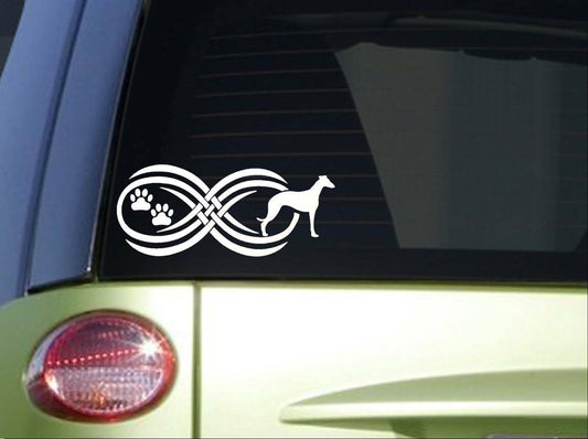 Tribal Whippet Infinity Vinyl Decal – 8.5 Inch