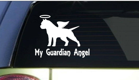 My Guardian Angel Pitbull Vinyl Decal – 6 Inch