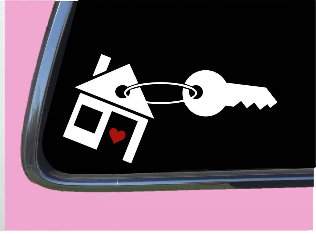 House with Key Vinyl Decal – 6 Inch
