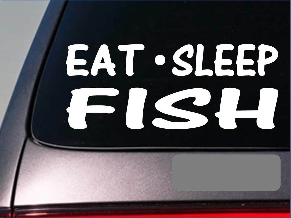 Eat Sleep Fish Vinyl Decal – 8 Inch