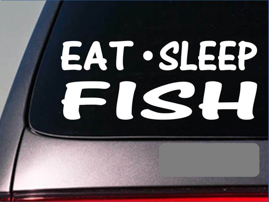 Eat Sleep Fish Vinyl Decal – 8 Inch