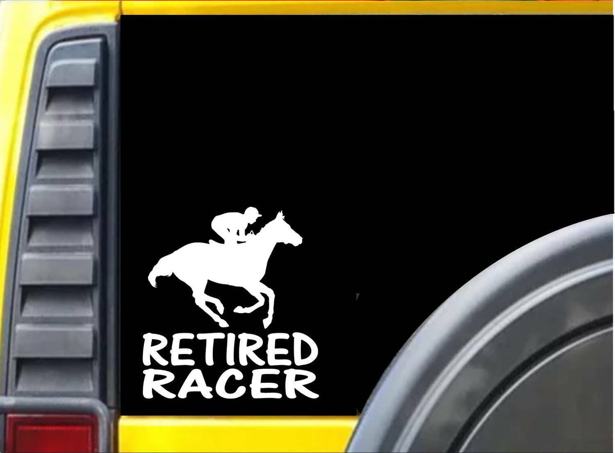 Retired Racer Horse Vinyl Decal – 8 Inch