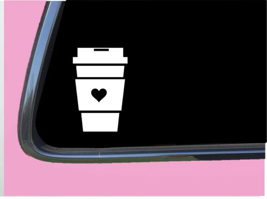 Coffee Lil Heart Vinyl Decal – 6 Inch