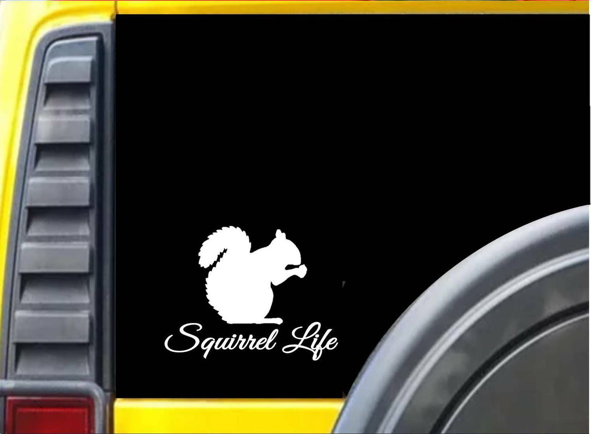Squirrel Life Feeder Vinyl Decal – 6 Inch