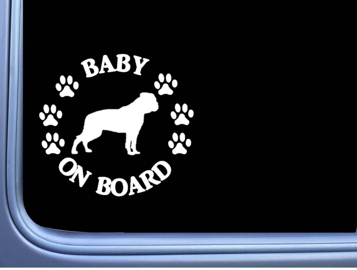 Baby on Board American Bulldog Vinyl Decal – 6 Inch