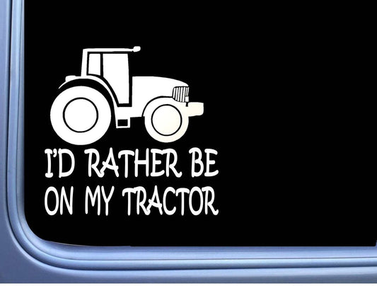 Rather Be on My Tractor Vinyl Decal – 6 Inch