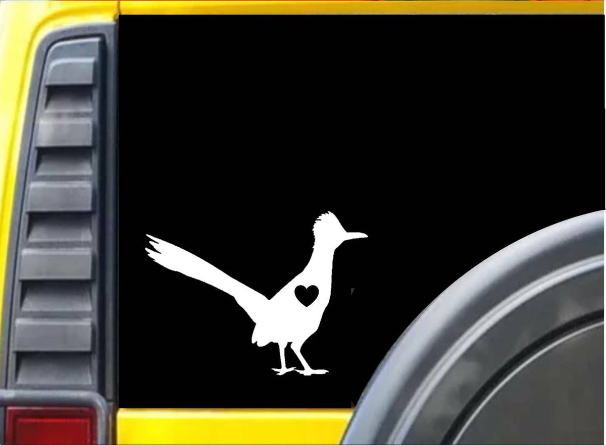 Roadrunner Little Heart Bird Vinyl Decal – 6 Inch