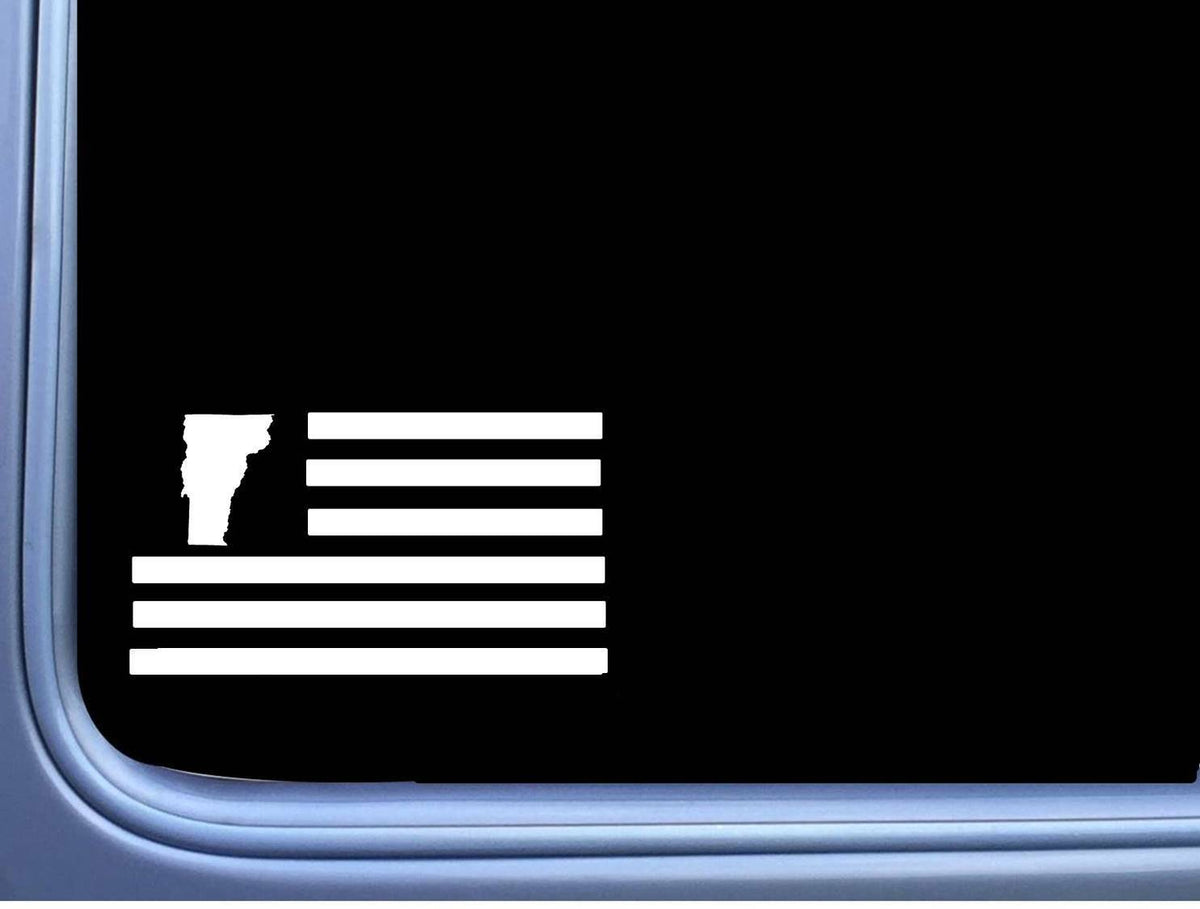 Vermont American Flag Vinyl Decal – 8 Inch
