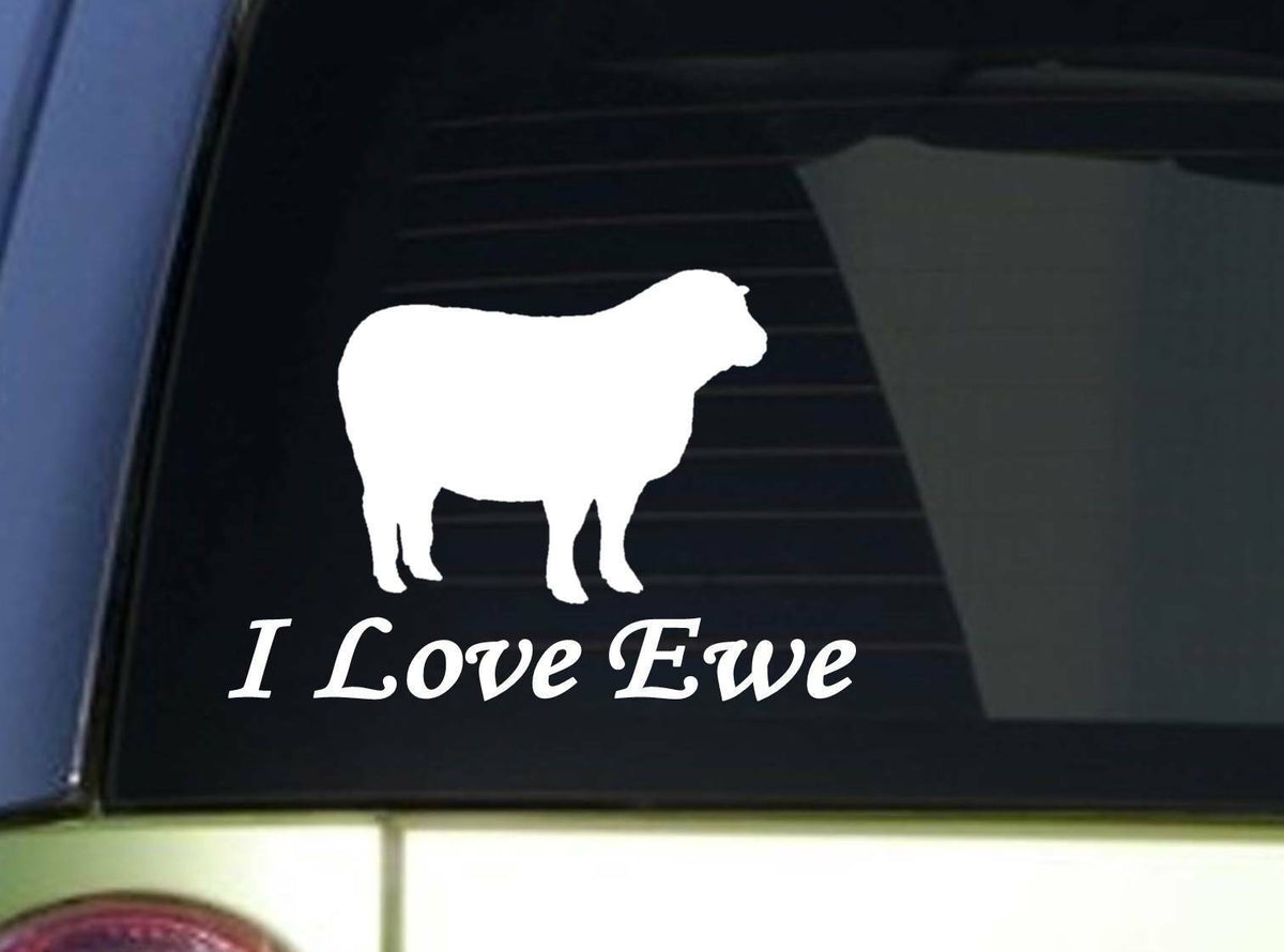 I Love Ewe Sheep Sitcker Vinyl Decal – 6 Inch