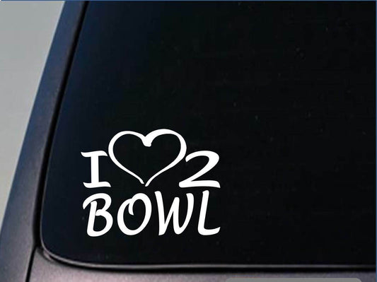 I Heart to Bowl Vinyl Decal – 8 Inch