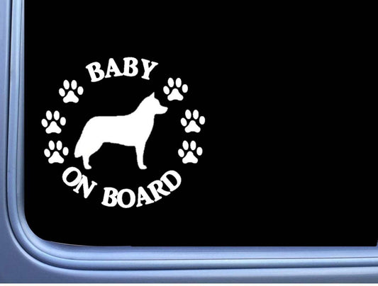 Baby on Board Siberian Husky Vinyl Decal – 6 Inch