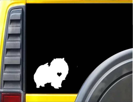 Pomeranian Little Heart Vinyl Decal – 6 Inch
