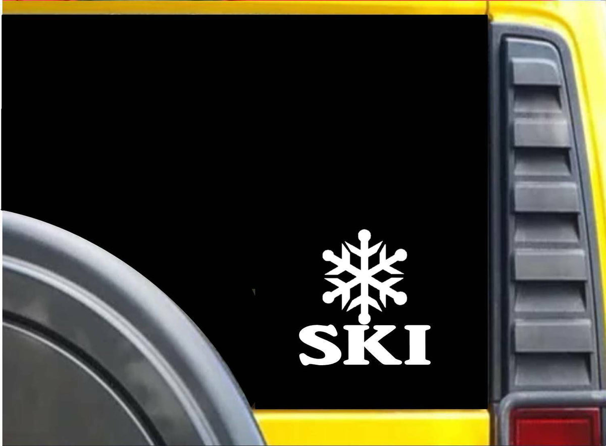 Ski Snowflake Vinyl Decal – 6 Inch
