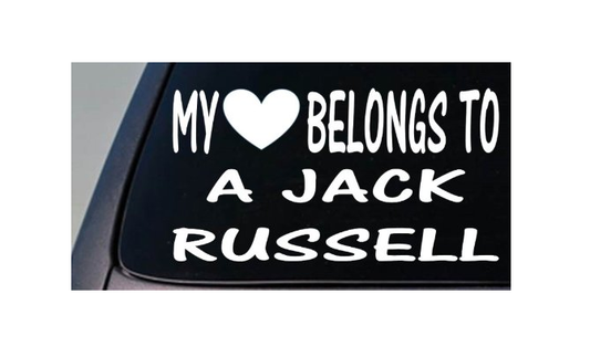 My Heart Belongs to a Jack Russell Vinyl Decal