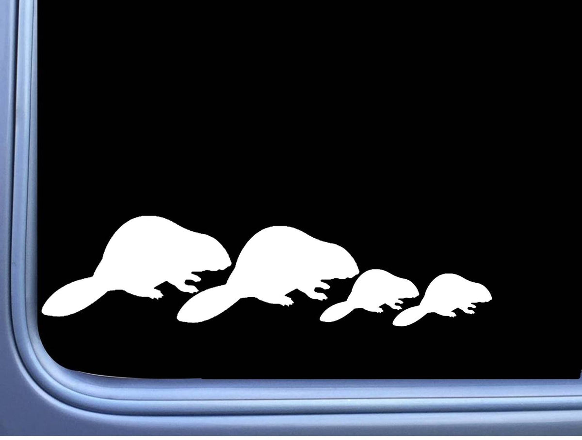 Beaver Family Vinyl Decal – 8 Inch