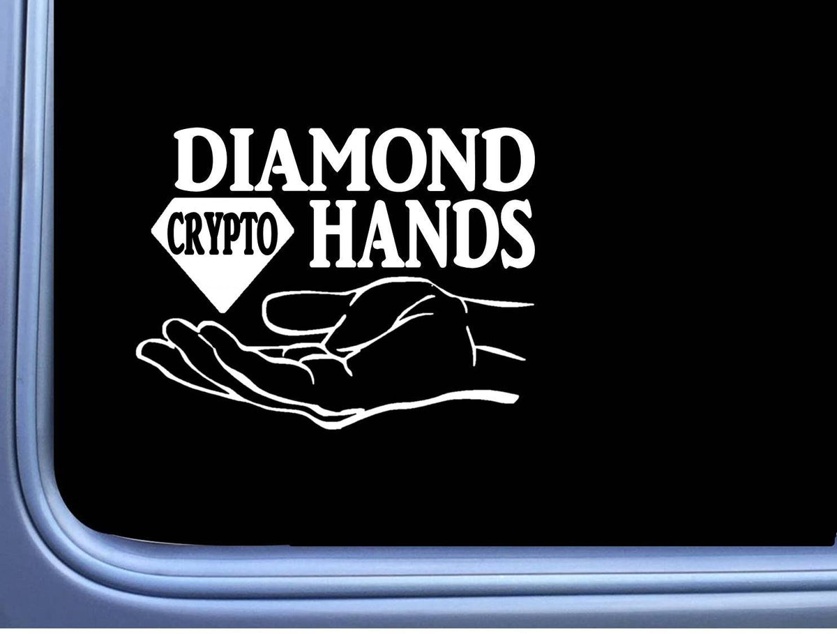 Diamond Hands Crypto Vinyl Decal – 6 Inch