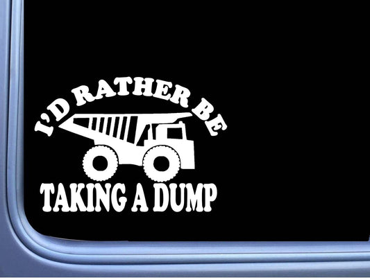 Dump Truck Taking a Dump Vinyl Decal – 6 Inch