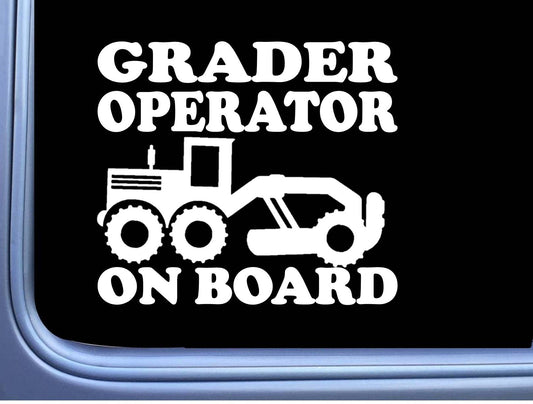 Road Grader on Board Vinyl Decal – 6 Inch