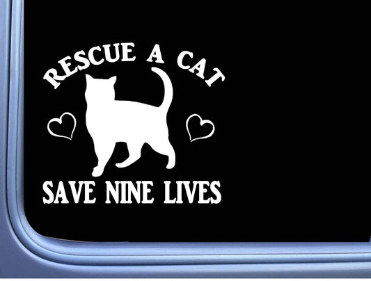 Cat Rescue Vinyl Decal – 6 Inch