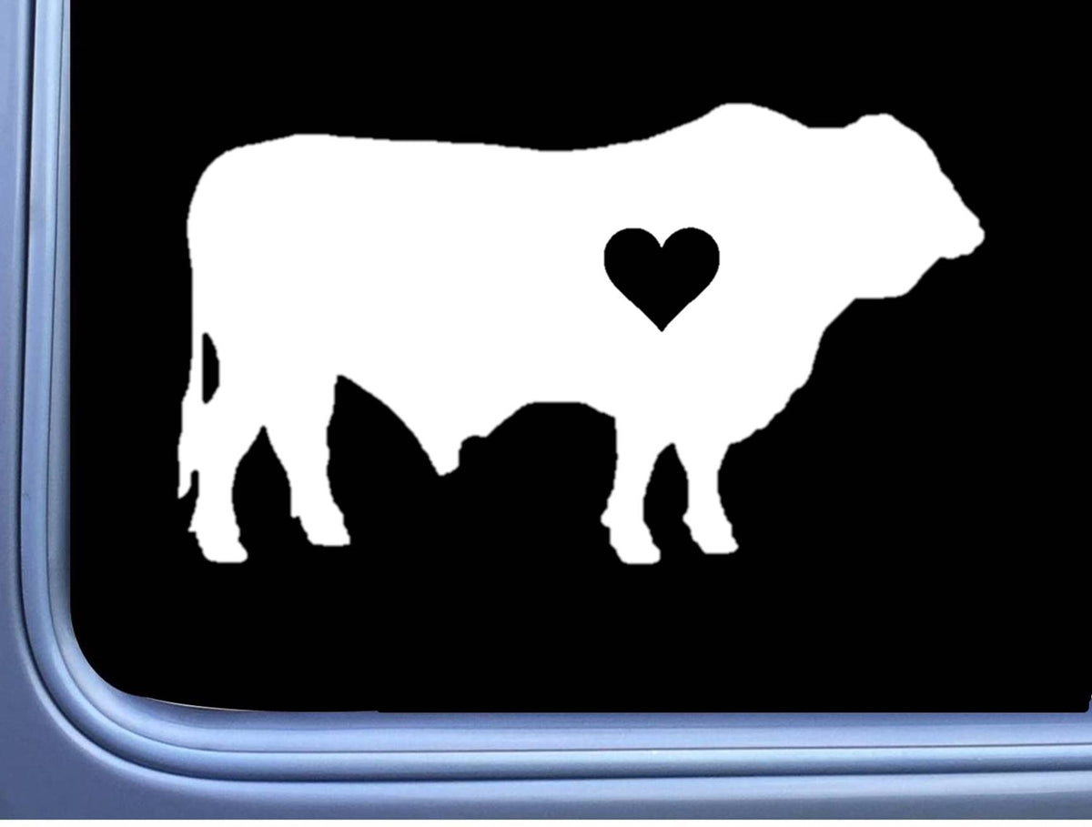 Santa Gertrudis Little Heart Bull Vinyl Decal – 6 Inch