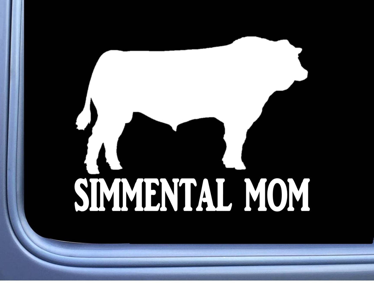 Simmental Mom Bull Vinyl Decal – 6 Inch
