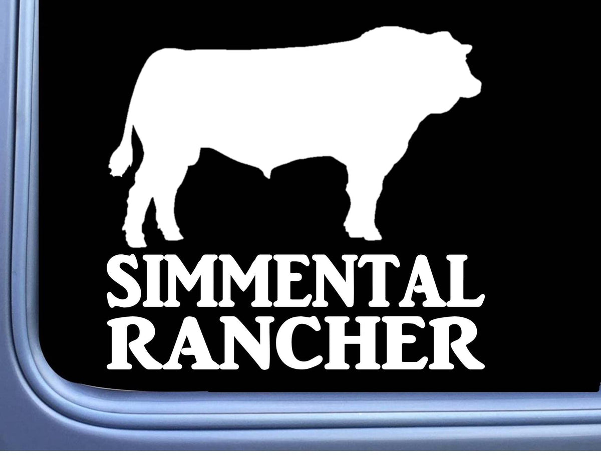 Simmental Rancher Bull Vinyl Decal – 6 Inch