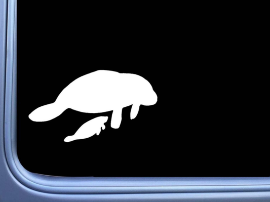 Manatee Family Vinyl Decal – 8 Inch