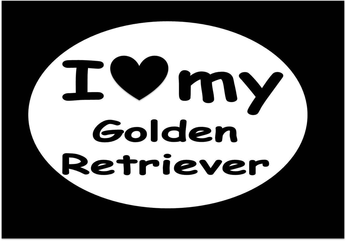 I Love My Golden Retriever Lab Duck Vinyl Decal – 6 Inch