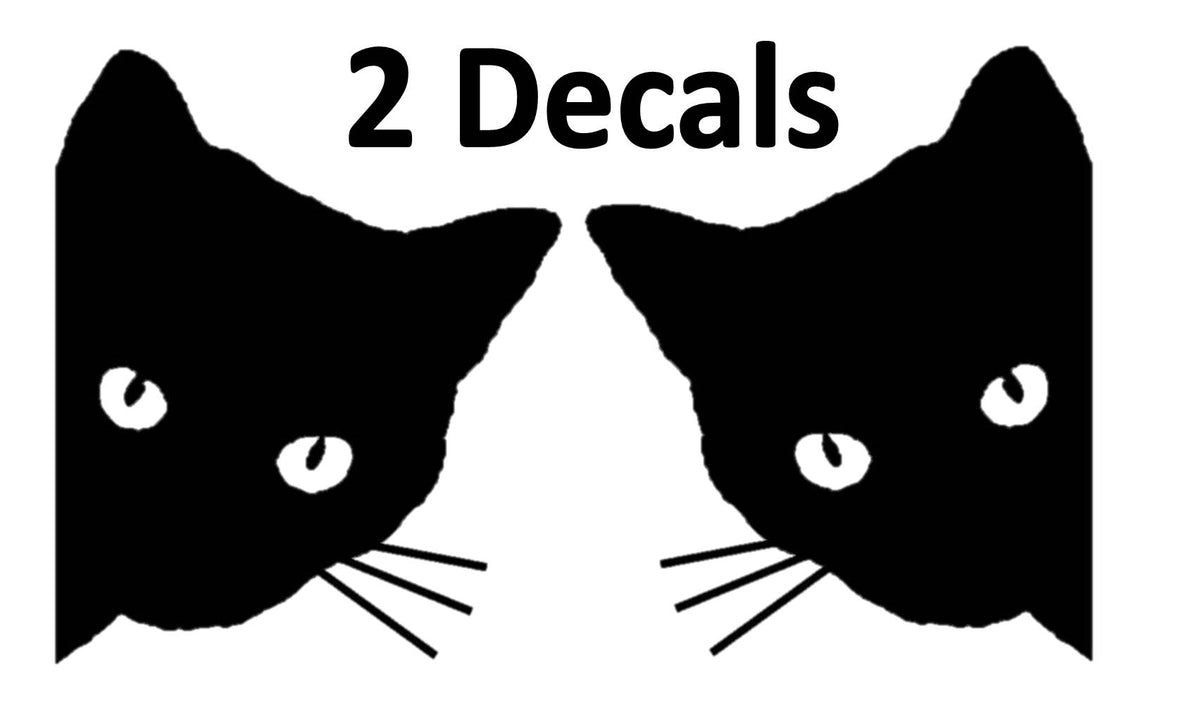 Black Peeking Cat Vinyl Decal – 6 Inch