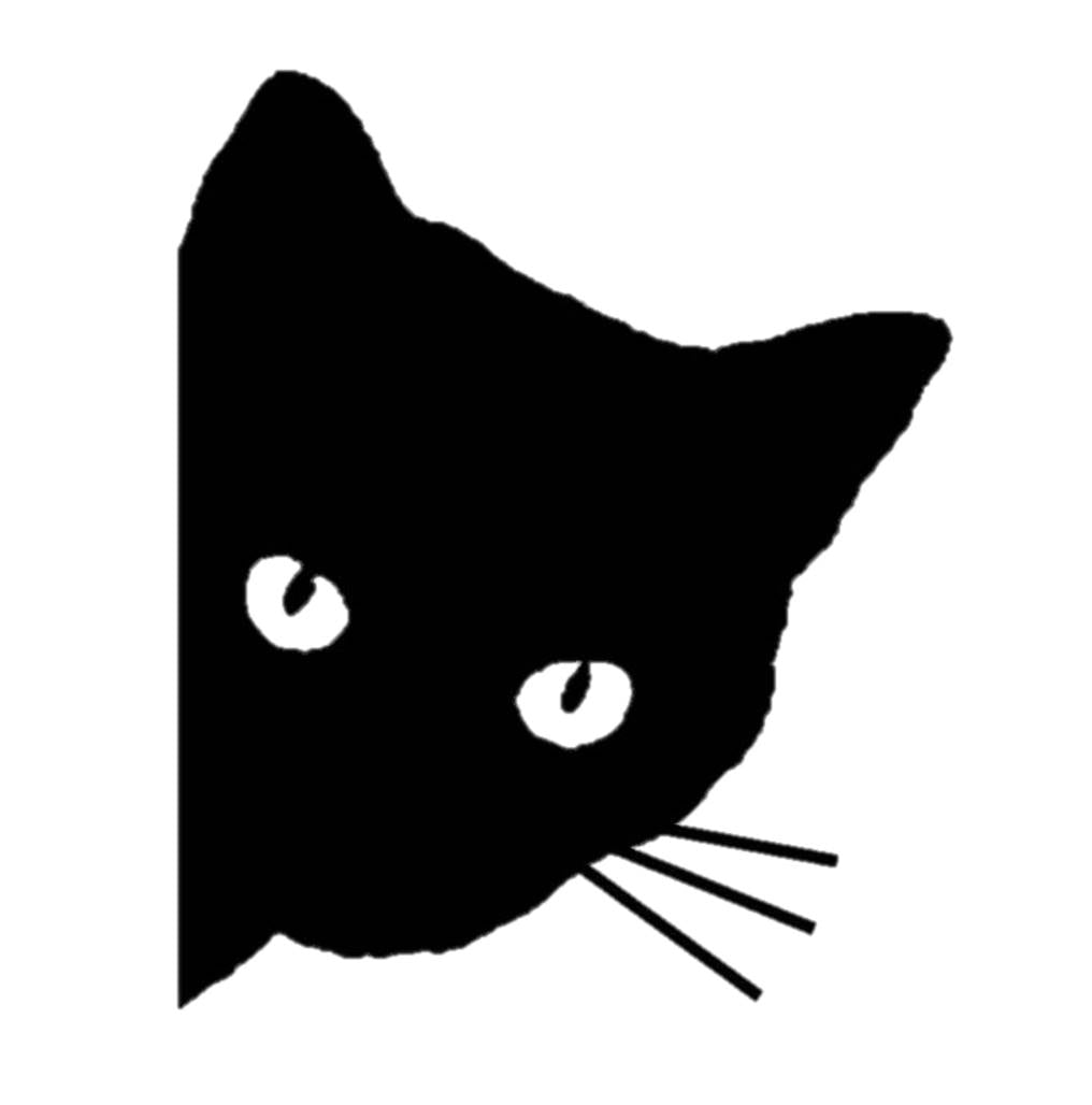 Black Peeking Cat Vinyl Decal – 6 Inch