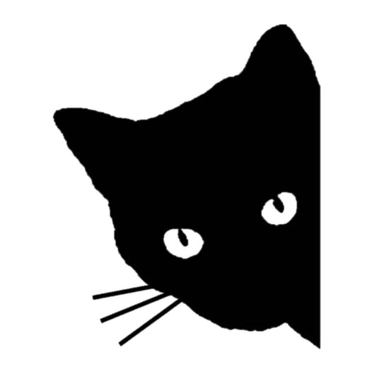 Black Peeking Cat Vinyl Decal – 6 Inch