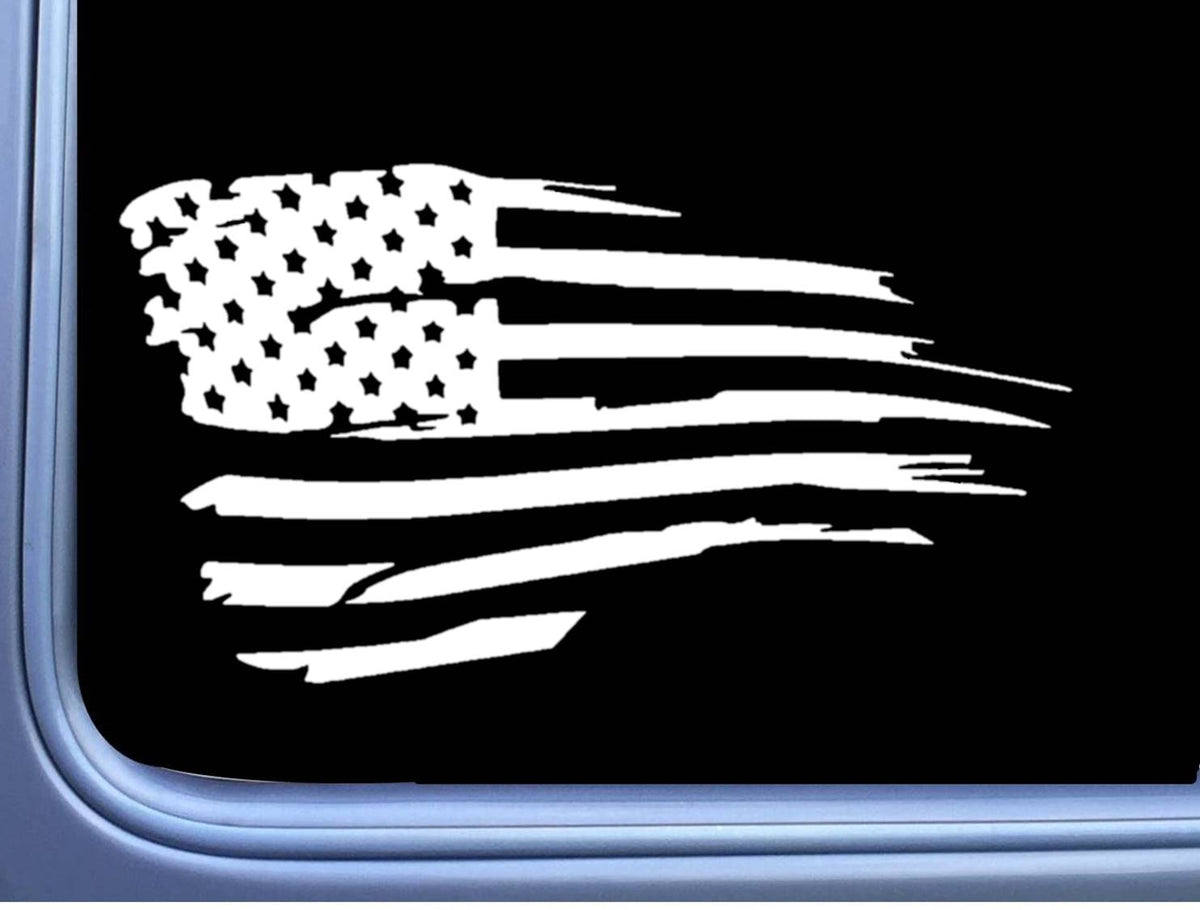 Distressed American Flag Vinyl Decal – 8 Inch